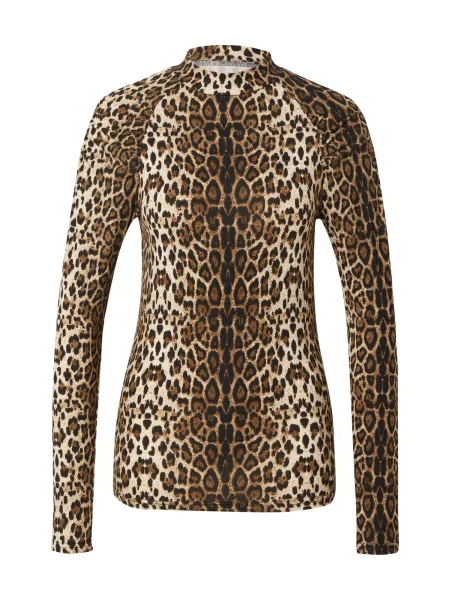 Lollys Laundry Tricou crem / maro caramel negru