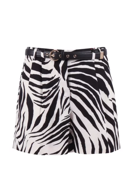 Szorty Max Mara z nadrukiem w zebrę białe