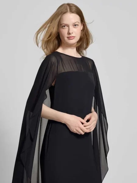 Sukienka wieczorowa z lejącego materiału model ‘LAVATI’ Lauren Ralph Lauren czarna