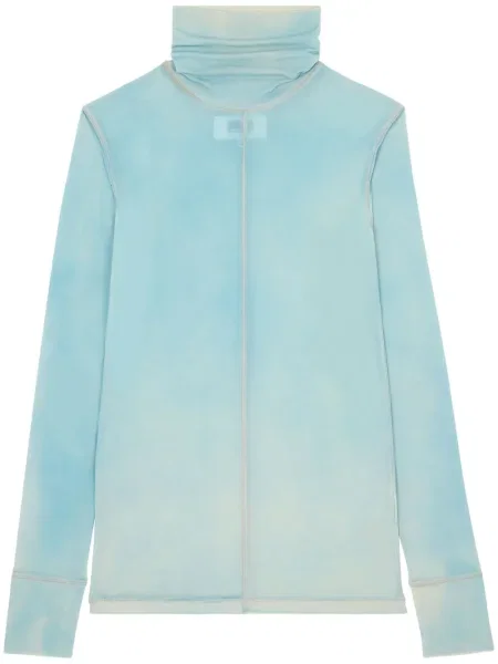 Top Mm6 Maison Margiela ze stretchu niebieski