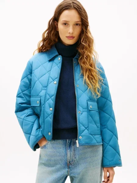 Tommy Hilfiger kurtka pikowana Kobiety Sztuczne włókno jednolity S niebieski