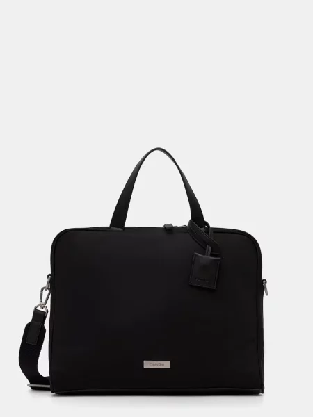 Calvin Klein Taška na laptop Sleek Slim Commuter čierna