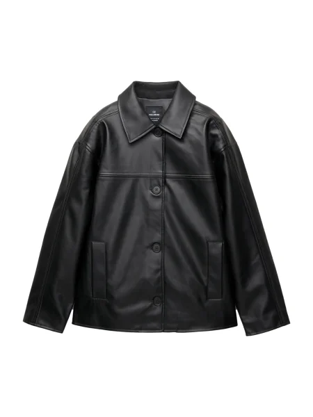 Pull&Bear Geacă de primăvară-toamnă negru