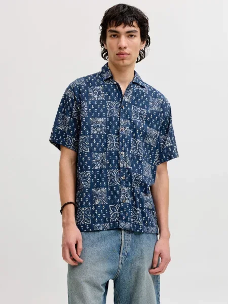 JACK & JONES Srajca JPRBLULYON modra / off-bela bela