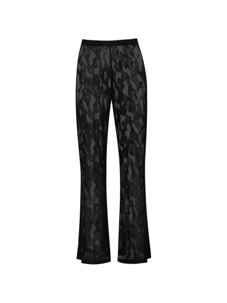 Pantaloni Baobab din dantelă evazate negru