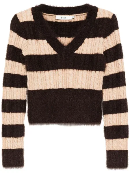 Sweter B+ab w paski brązowy