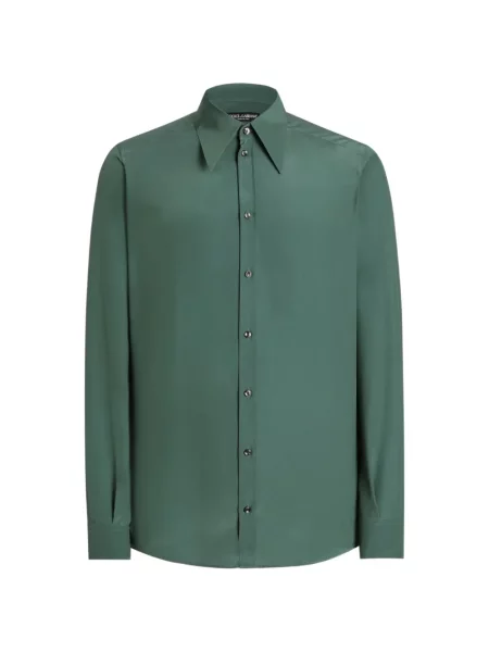 Cămașă Dolce & Gabbana de mătase verde