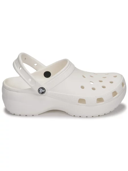 Klasické pantofle Crocs na platformě bílé