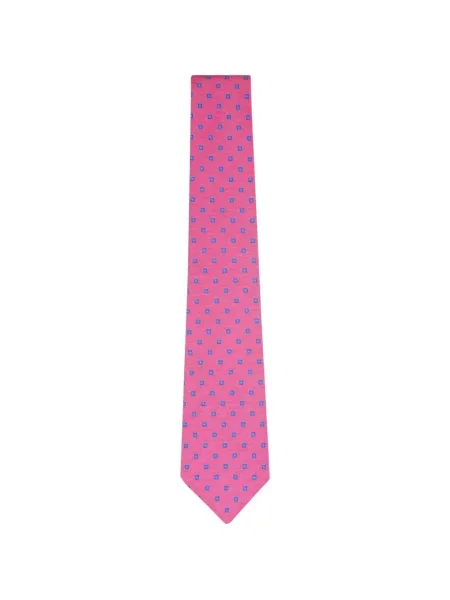 Cravată Kiton cu imprimeu geometric roz