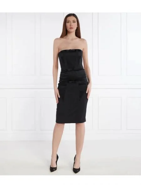 Elisabetta Franchi Szatén ruha fekete