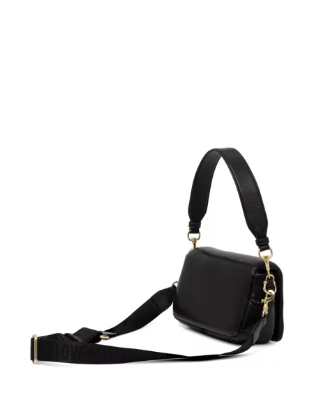Τσάντα χιαστί Love Moschino με αυτόγραφο μαύρο