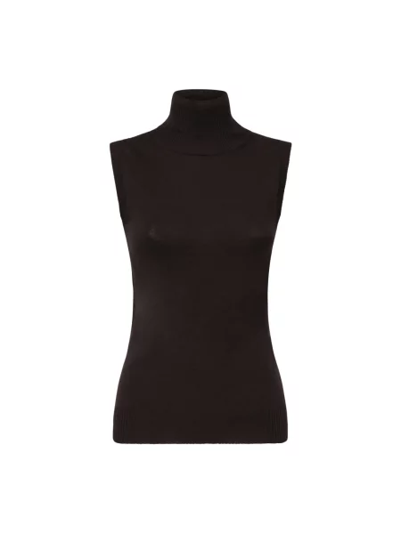 Lniany golf golf Sportmax bez rękawów brązowy