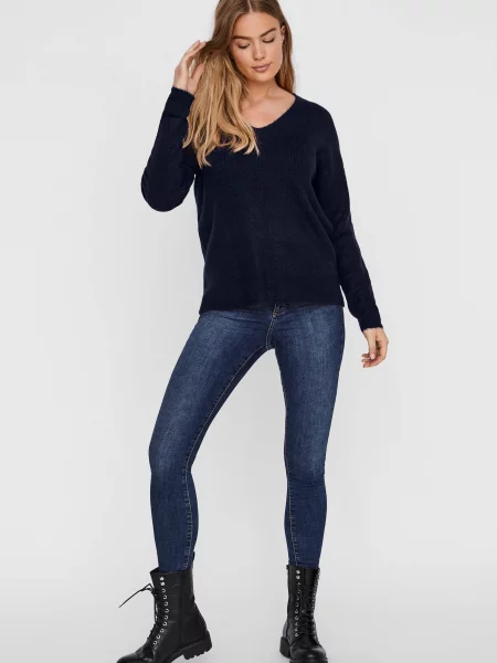 VERO MODA Pulover Lefile bleumarin