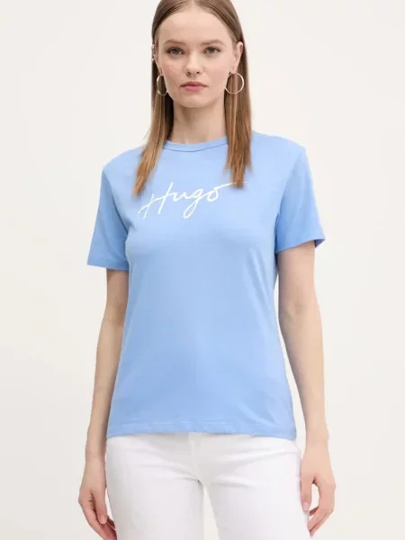 HUGO T-Shirt Damacia jasny niebieski