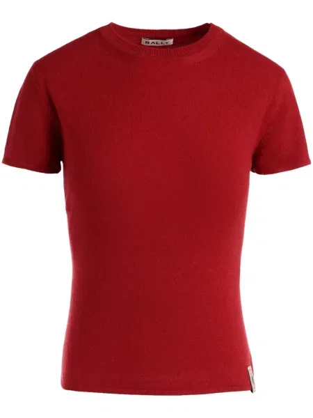 Tricou Bally din cașmir roșu