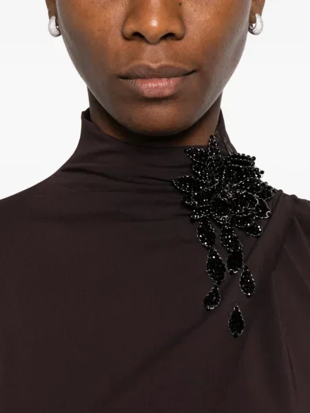 Rochie mini Amen drapată de costum maro