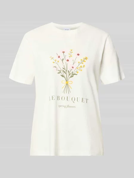 T-shirt z nadrukiem z motywem model SYBIL' Vila biała