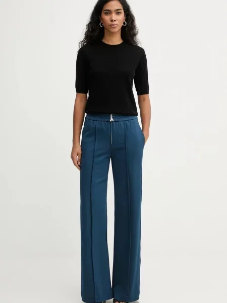 Patrizia Pepe spodnie szerokie high waist niebieski