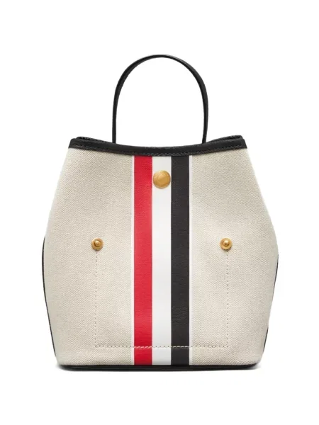 Geantă shopper Thom Browne cu dungi negru