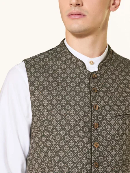 Hammerschmid Krojová Vesta Roman Slim Fit zelená