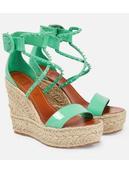 Sandale Christian Louboutin cu pană verde