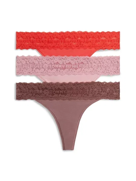 Tommy Hilfiger Underwear Tanga čokoládová / starorůžová červená