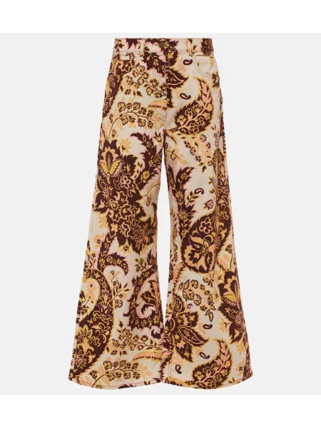 Jeansy Etro z wysoką talią w kwiatki