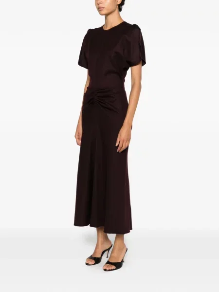 Rochie midi Victoria Beckham cu volane violet