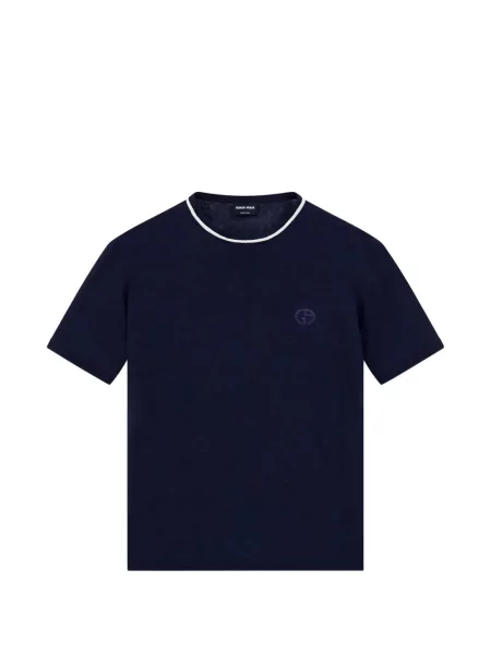 Tricou Giorgio Armani cu decolteu rotund albastru