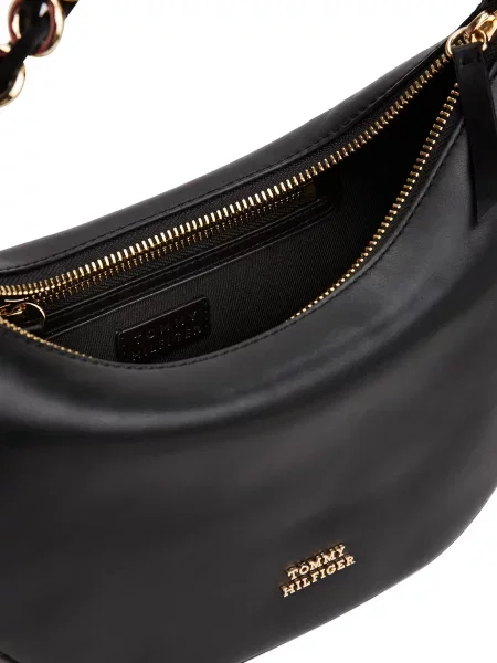 Tommy Hilfiger Geantă Moon Leather Crossover negru