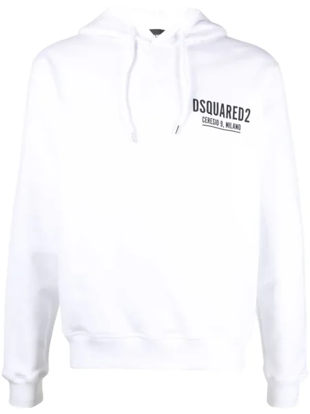 Hanorac cu glugă Dsquared2 cu imagine alb