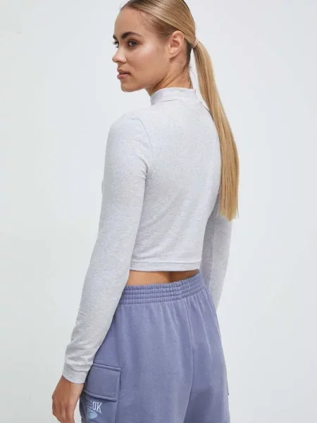Лонгслів Reebok Classic півгольф сірий