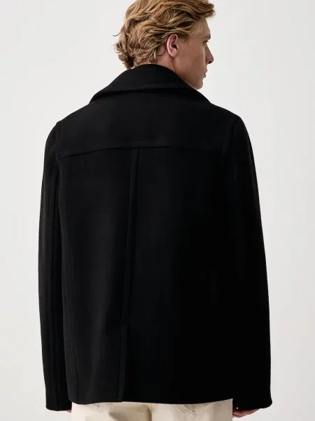 Zadig&Voltaire krótki płaszcz z wełną MOLLYS czarny