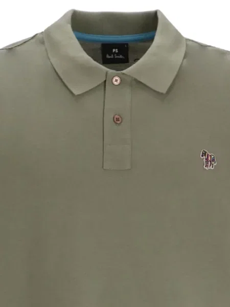 Tricou polo Paul Smith cu model zebră verde