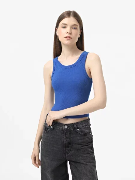 Топ Braska бавовна/еластан синій