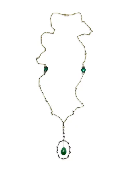 Náhrdelník Jennifer Gibson Jewellery s perlami zlatý