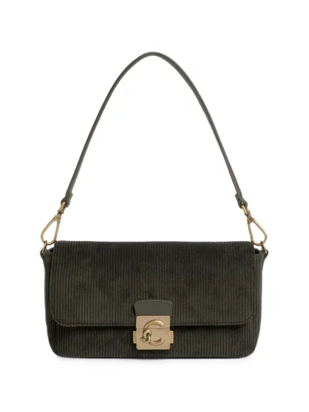 Geantă shopper Coccinelle de catifea cord verde