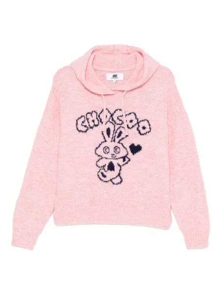 Hanorac cu glugă Chocoolate cu imagine roz