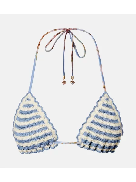 Bikini Zimmermann cu model floral albastru