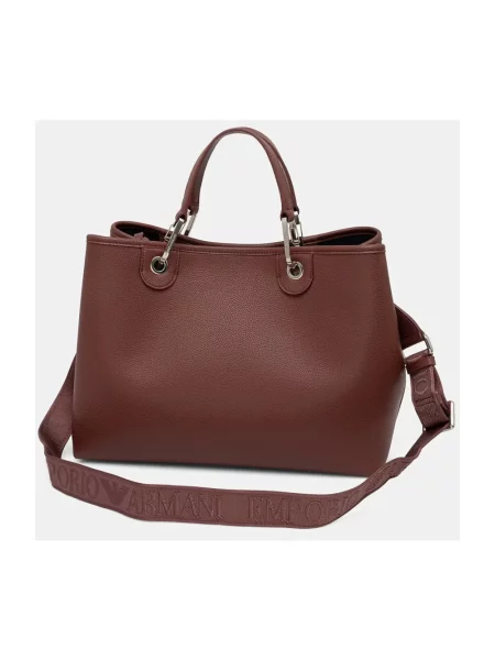 Emporio Armani torebka shopper z imitacji skóry czerwona