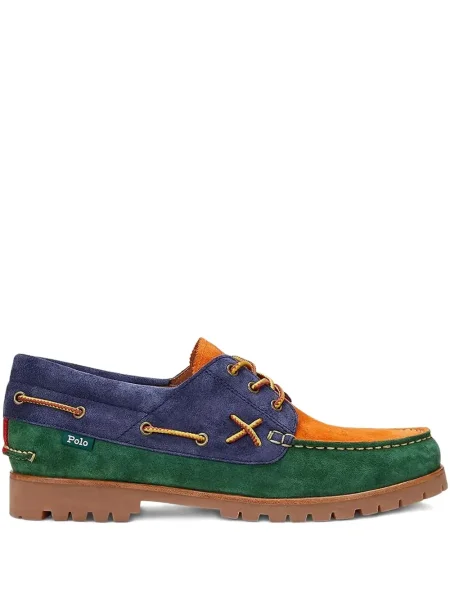 Ochelari de soare Polo Ralph Lauren din piele de căprioară cu imagine de costum albastru