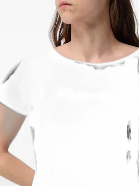 Μπλούζα Ea7 Emporio Armani με παγιέτες λευκό