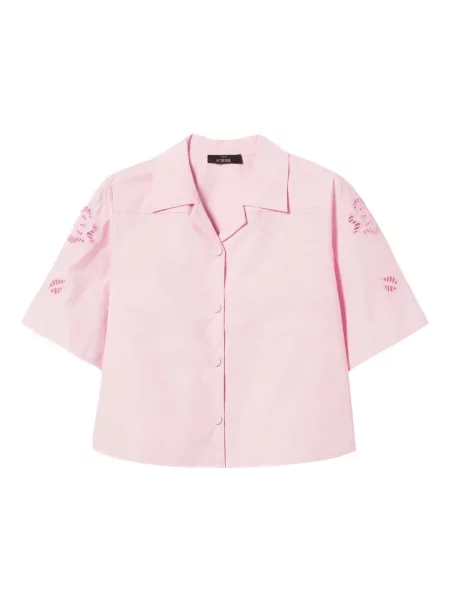 Cămașă Twinset cu model floral scurtă roz