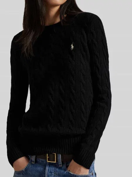 Sweter w kroju regular fit z mieszanki wełny i kaszmiru JULIANNA' Polo Ralph Lauren czarny