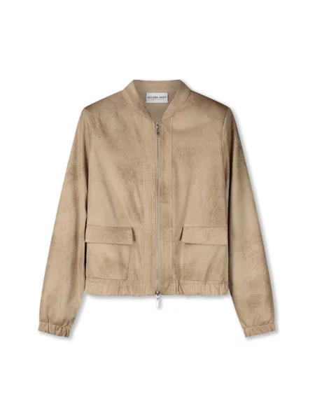 Lniana kurtka Helena Hart biker beżowa