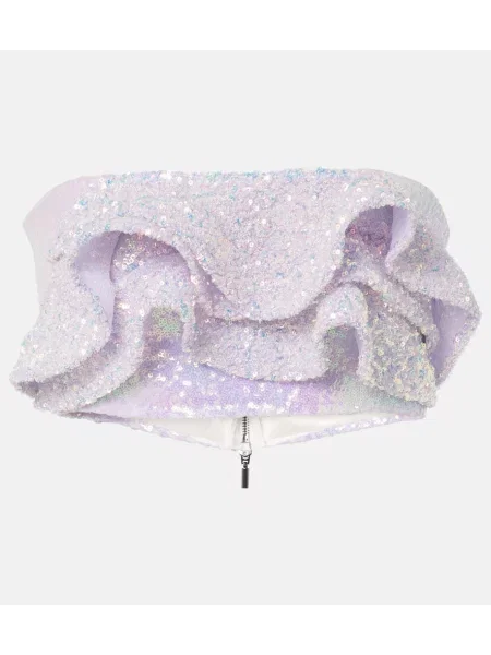 Top Maticevski z falbankami fioletowy