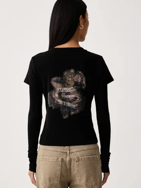 Tricou cu mânecă lungă Miss Sixty negru