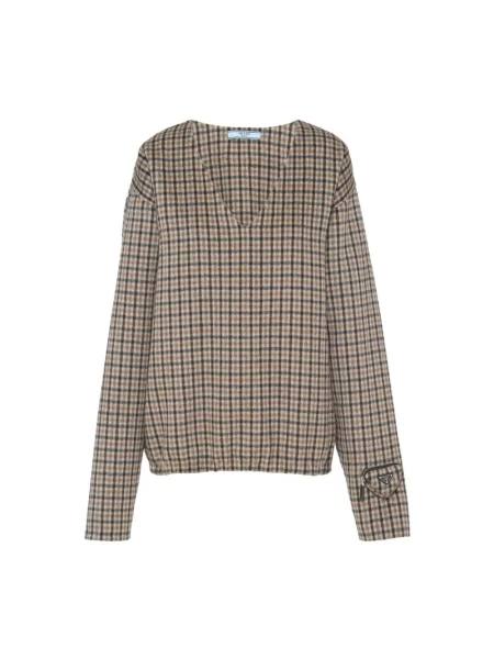 Sweter Prada wełniany szary