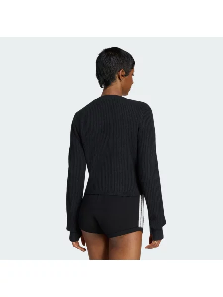 Svetr ADIDAS ORIGINALS BY JENNIE KNITTED WRAP AROUND CARDIGAN černý
