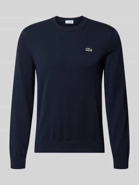 Sweter o kroju regular fit z mieszanki bawełny Lacoste niebieski